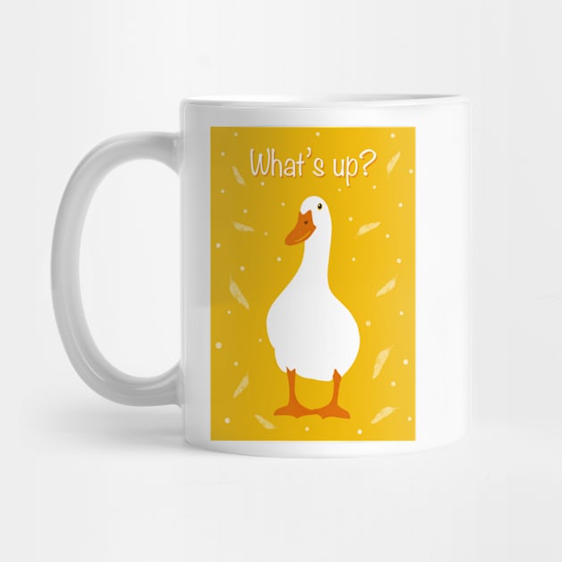 What’s up duck? White Pekin Duck with feathers and polka  dots by NattyDesigns